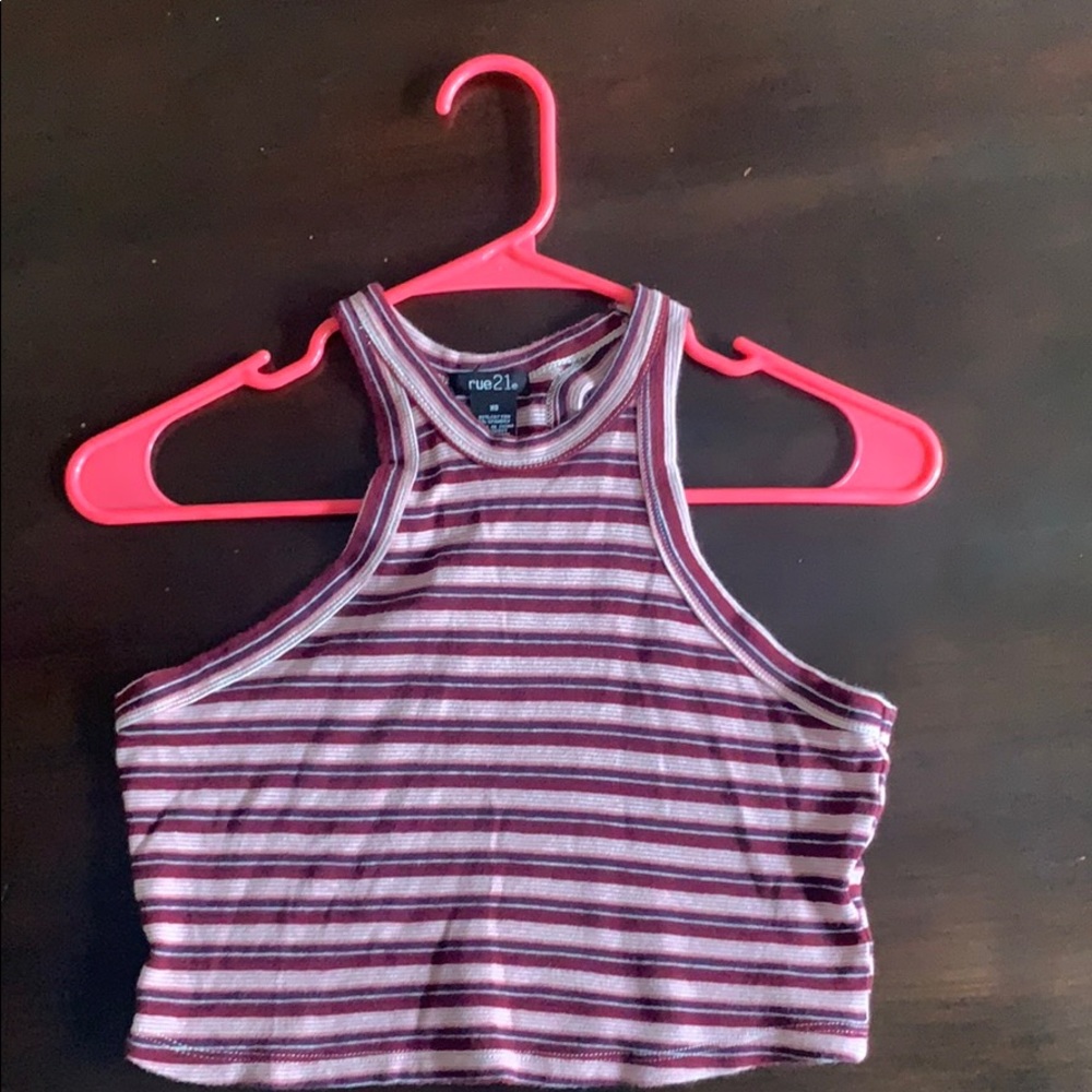 Rue21 Striped Halter Crop Top (Barely Worn)